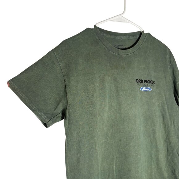 Ford Pickups Built Tough Green Faded Unisex Tshirt Size M - Picture 2 of 4
